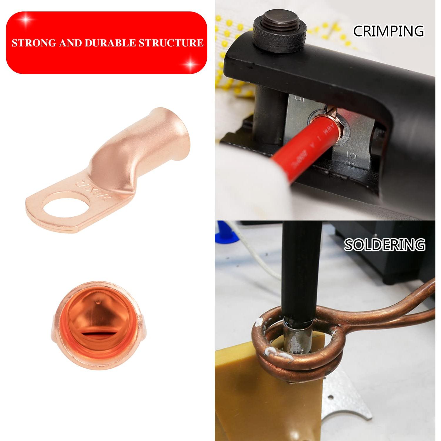 10 Terminales de Cobre 4/0 AWG para Batería NEKIEX