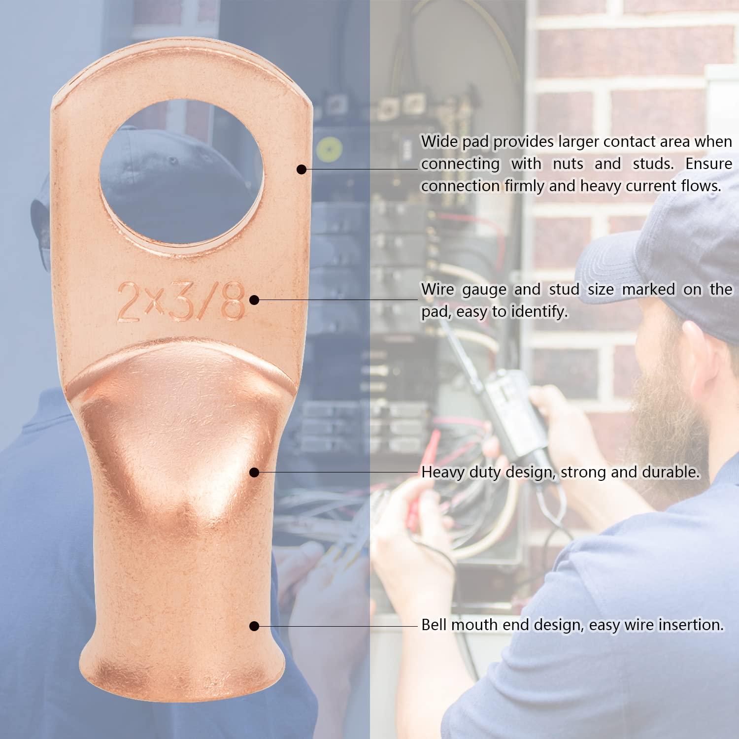 10 Terminales de Cobre 4/0 AWG para Batería NEKIEX