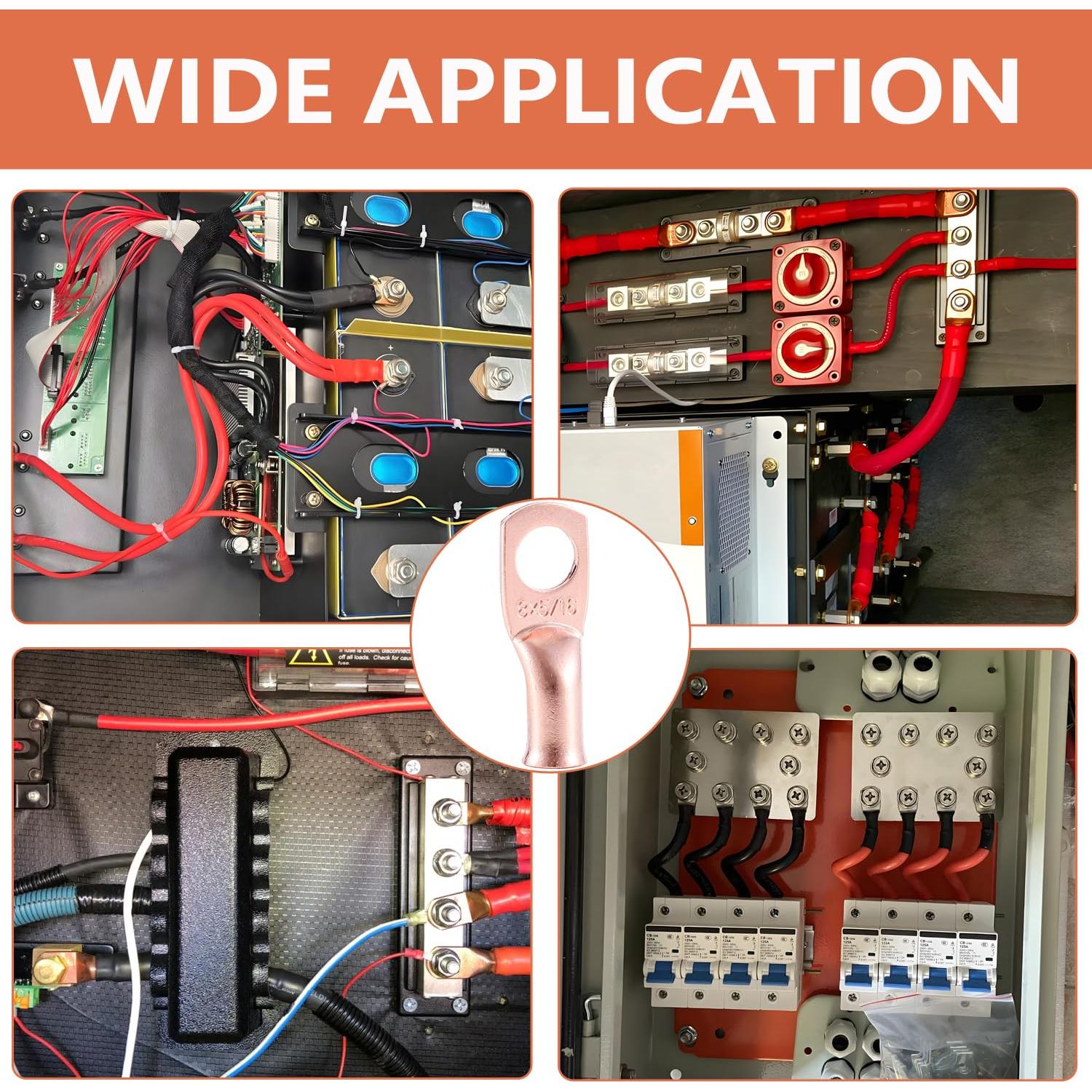 Conectores de Terminal de Anillo RIOCAN 8 AWG 62PCS Cobre