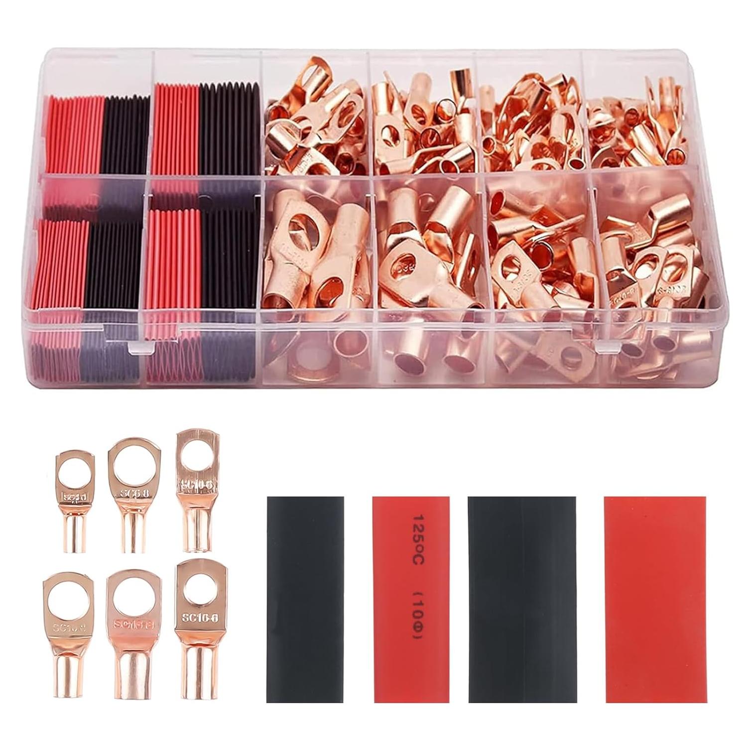 140 Conectores de Terminal de Cable de Cobre PETCHOR AWG 4-10