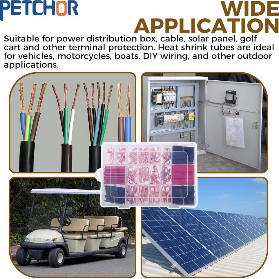 140 Conectores de Terminal de Cable de Cobre PETCHOR AWG 4-10