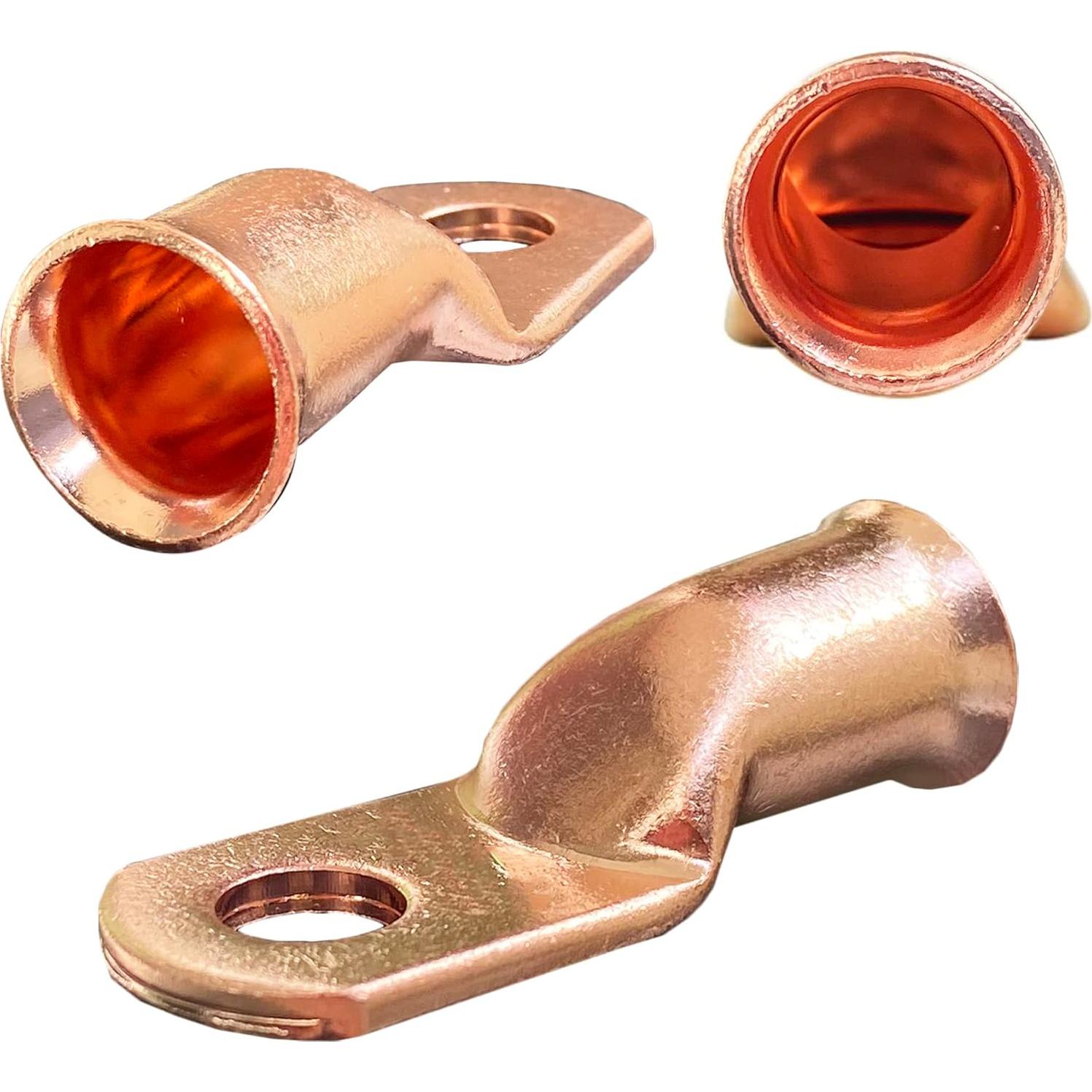 20 Conectores de Batería de Cobre F.S.P 2 AWG 1/4" Crimpados