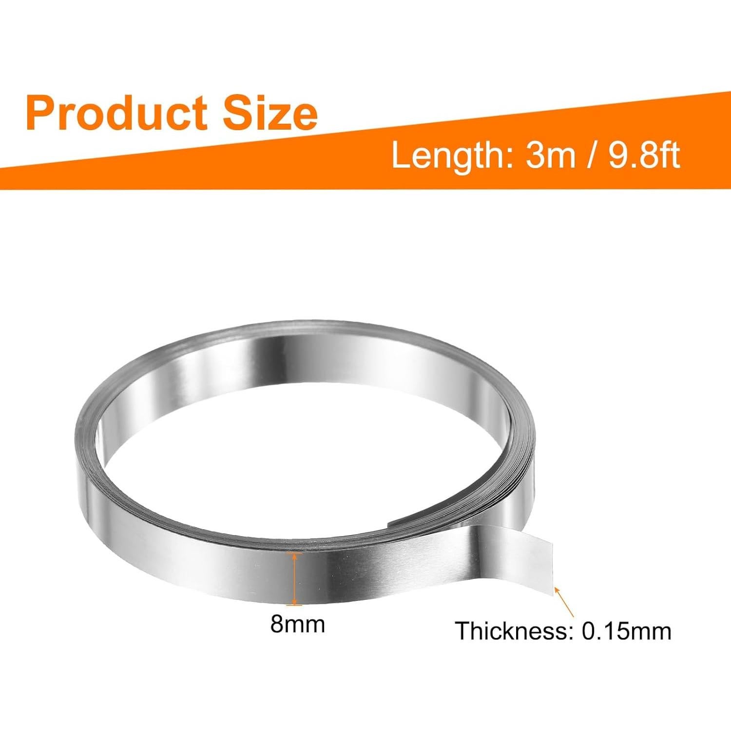 Tira de Níquel Pura Harfington 3m 99.6% 0.15x8mm para Soldadura