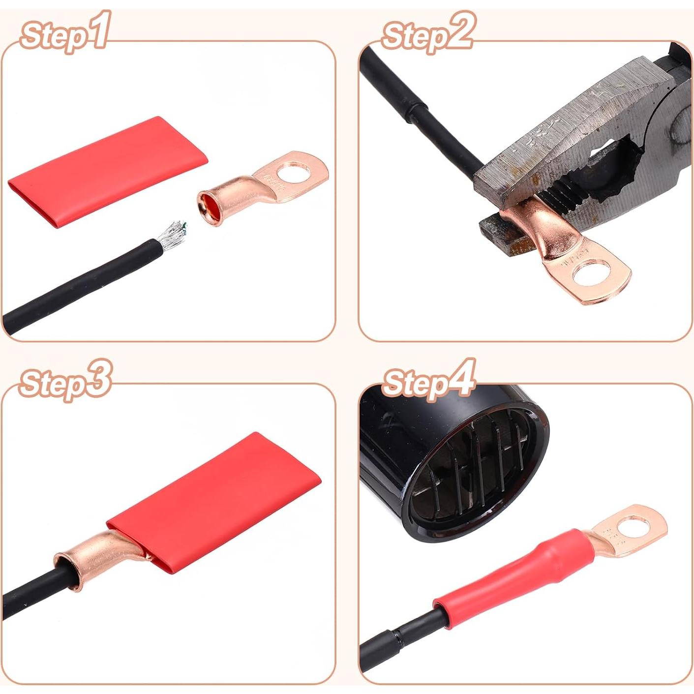 Terminales de Cable de Batería MECCANIXITY 4/0 AWG 6 Pcs