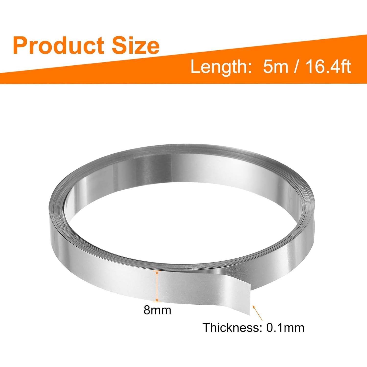 Tira de Níquel Puro 0.1x8mm 5m HARFINGTON 99.6% Níquel
