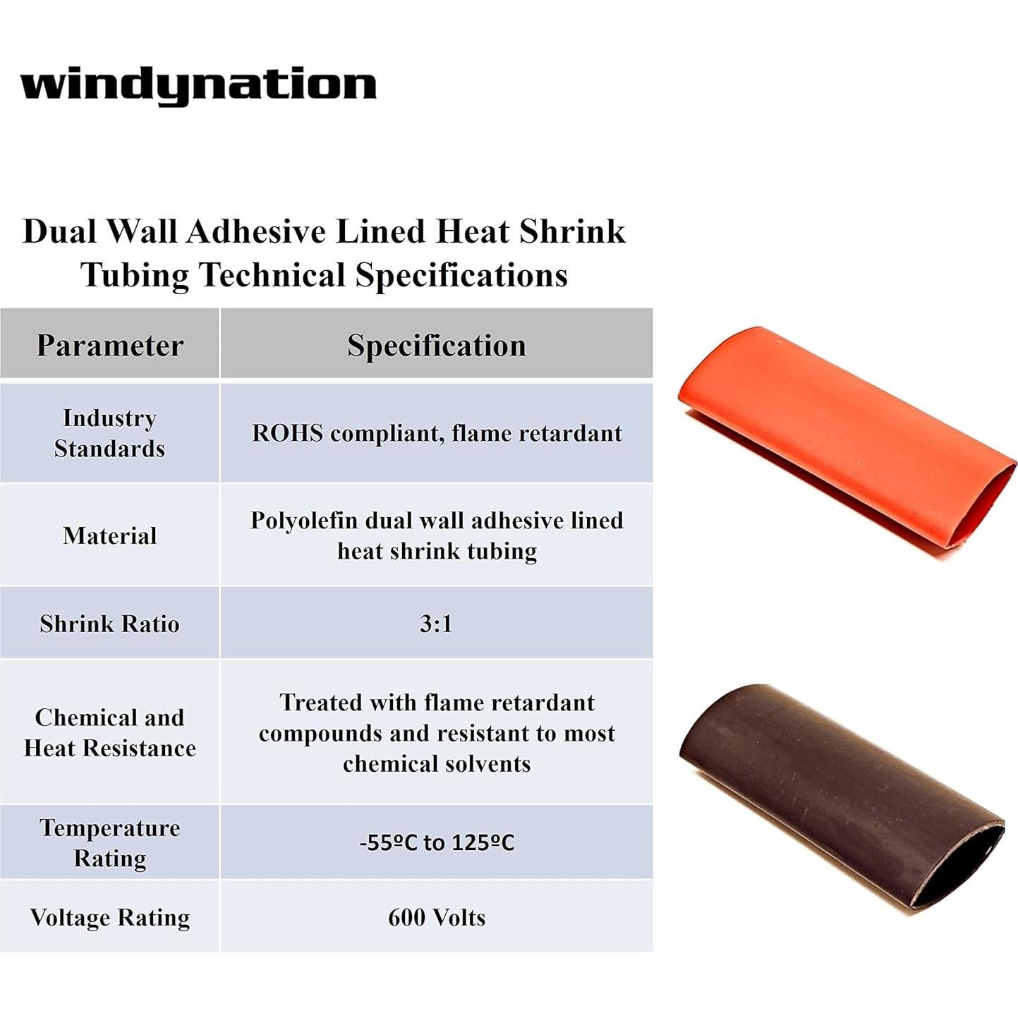 25 Terminales de Conector de Anillo 1/0 AWG + Tubo Termocontraíble