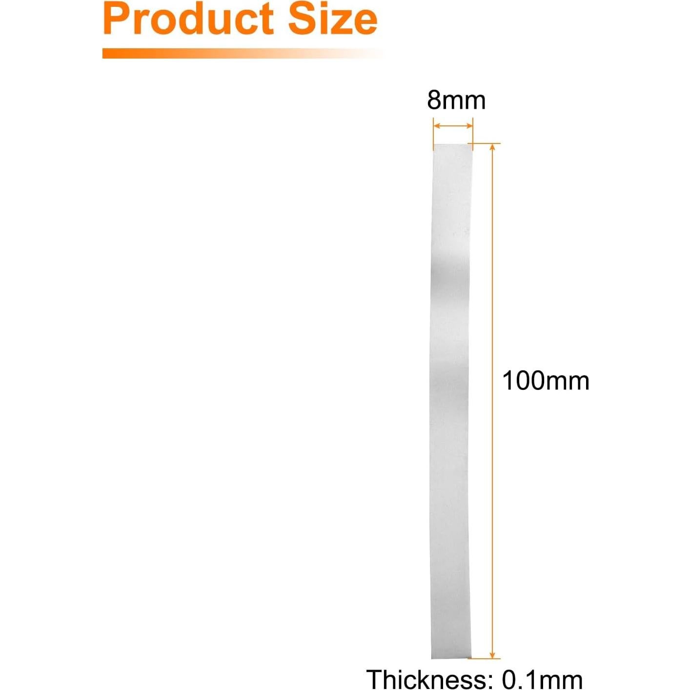 Tira de Níquel Pura HARFINGTON 100pcs 0.1x8x100mm 99.6%