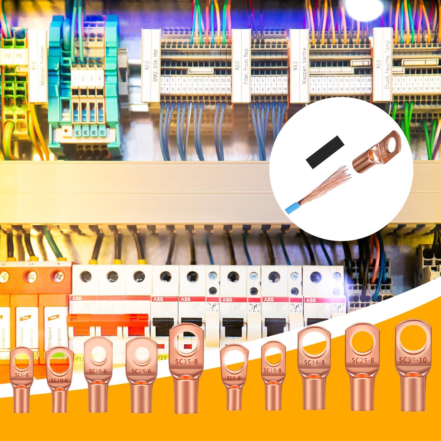 150 Terminales de Cobre y Tubos Termocontraíbles Lasuroa