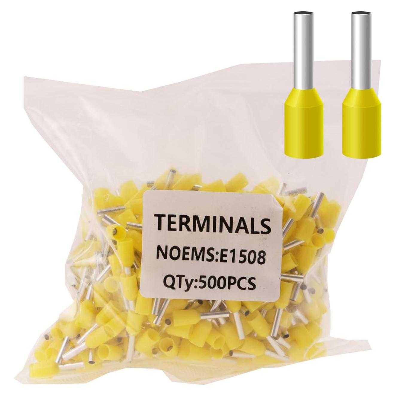 Kit 500 Terminales de Ferrules AWG16 Amarillo Fidioto