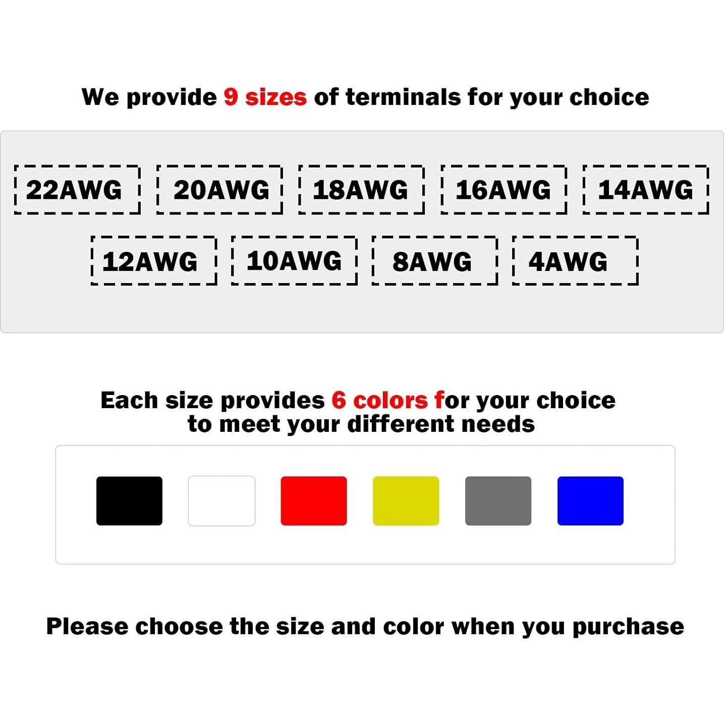 Terminales de Ferrules Aislados Fidioto 250pcs AWG14 Rojo