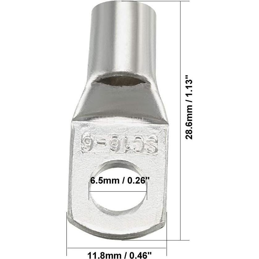 Conectores de terminales de anillo uxcell SC16-6 100Pcs 10AWG