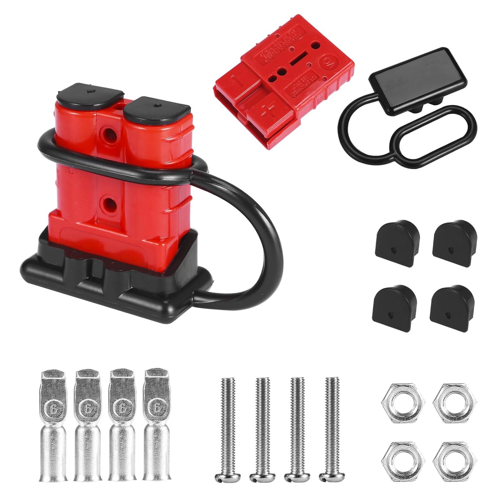 Conector Rápido de Batería MUYI 50A 6-10 Gauge Rojo - 2 Piezas