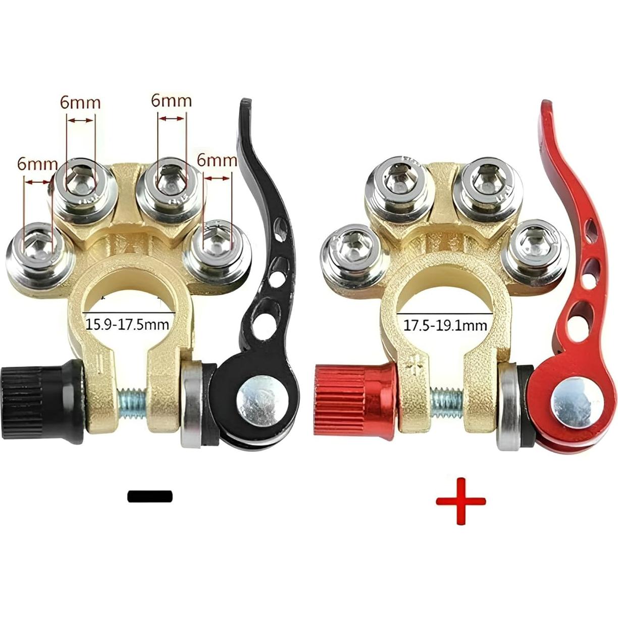 Conectores de terminal de batería JacobsParts 2 piezas 4 vías