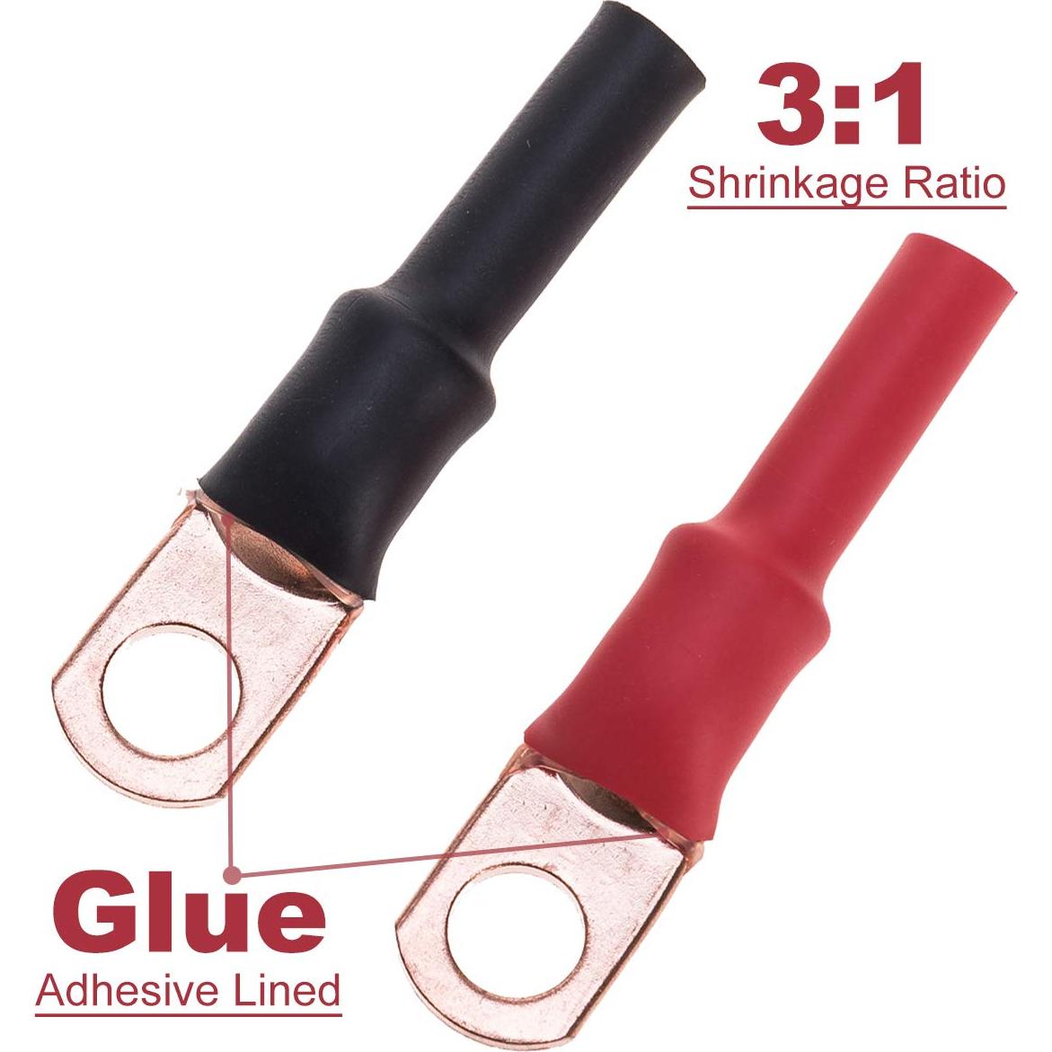 Paquete de 10 terminales de anillo de cobre RockDIG 8 AWG 3/8"