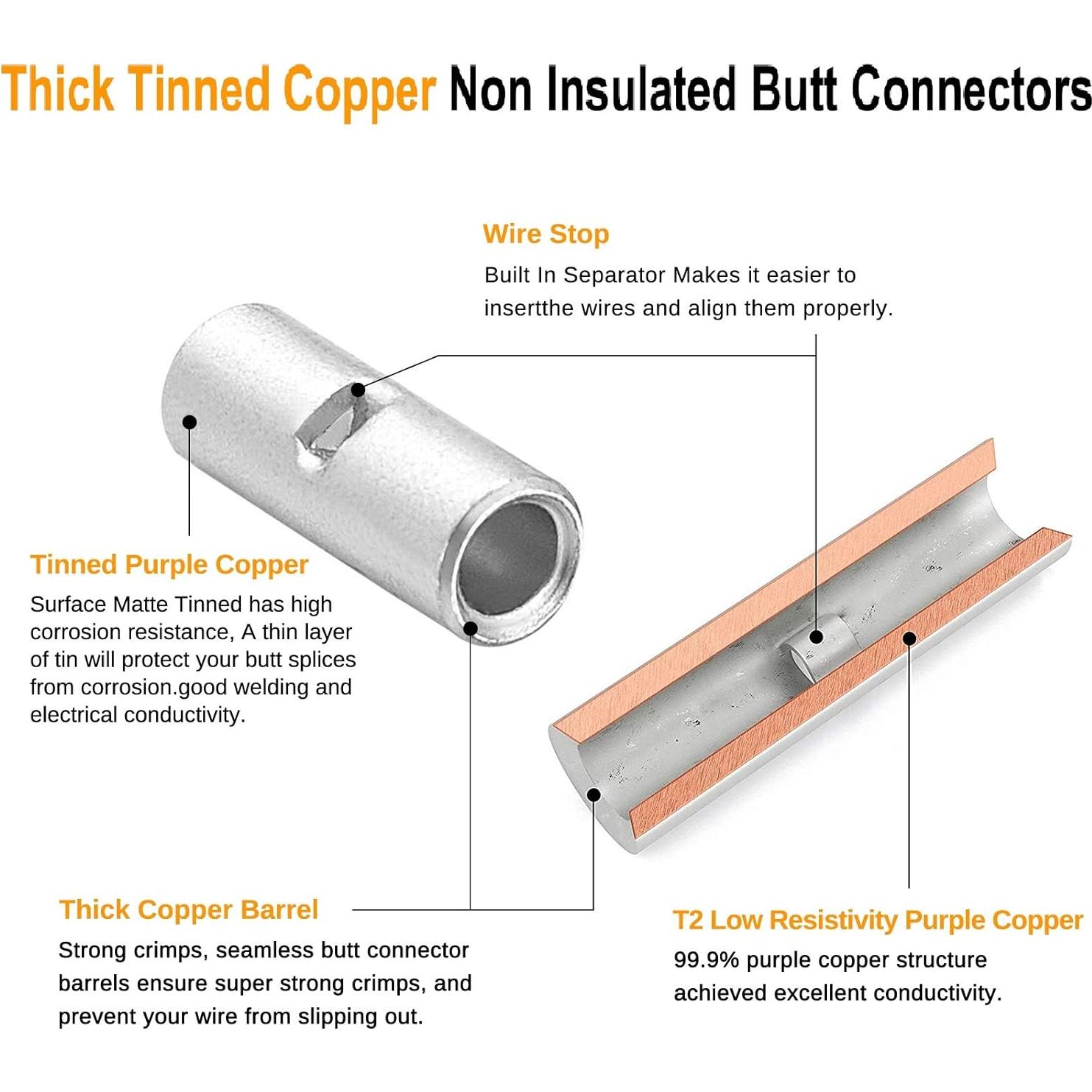 Conectores de Empalme SVAAR 6 AWG Cobre Estañado 24PCS