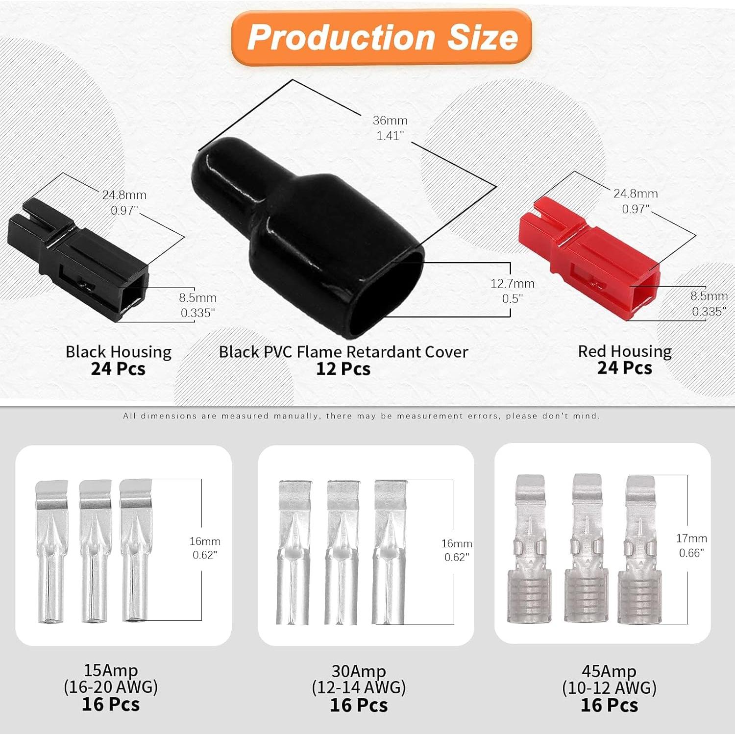 Kit de Conectores de Terminales Rápida Tanstic 108 Pcs 15/30/45 Amp