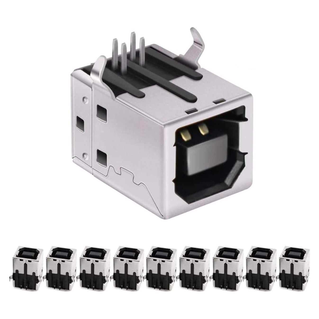 Conector USB Tipo B Hembra 4 Pines MXRS Paquete de 10