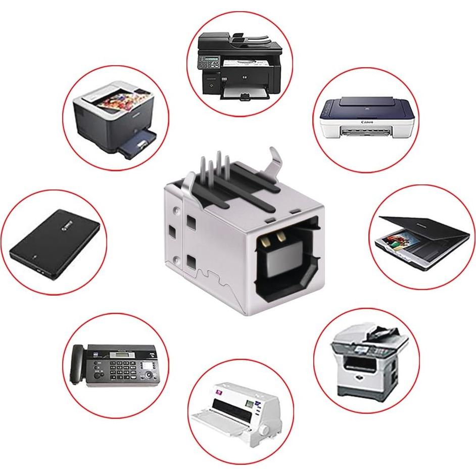 Conector USB Tipo B Hembra 4 Pines MXRS Paquete de 10