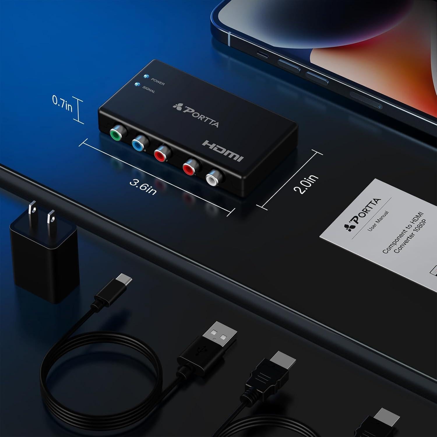 Convertidor de Componente a HDMI Portta PETRH 1080p 60Hz