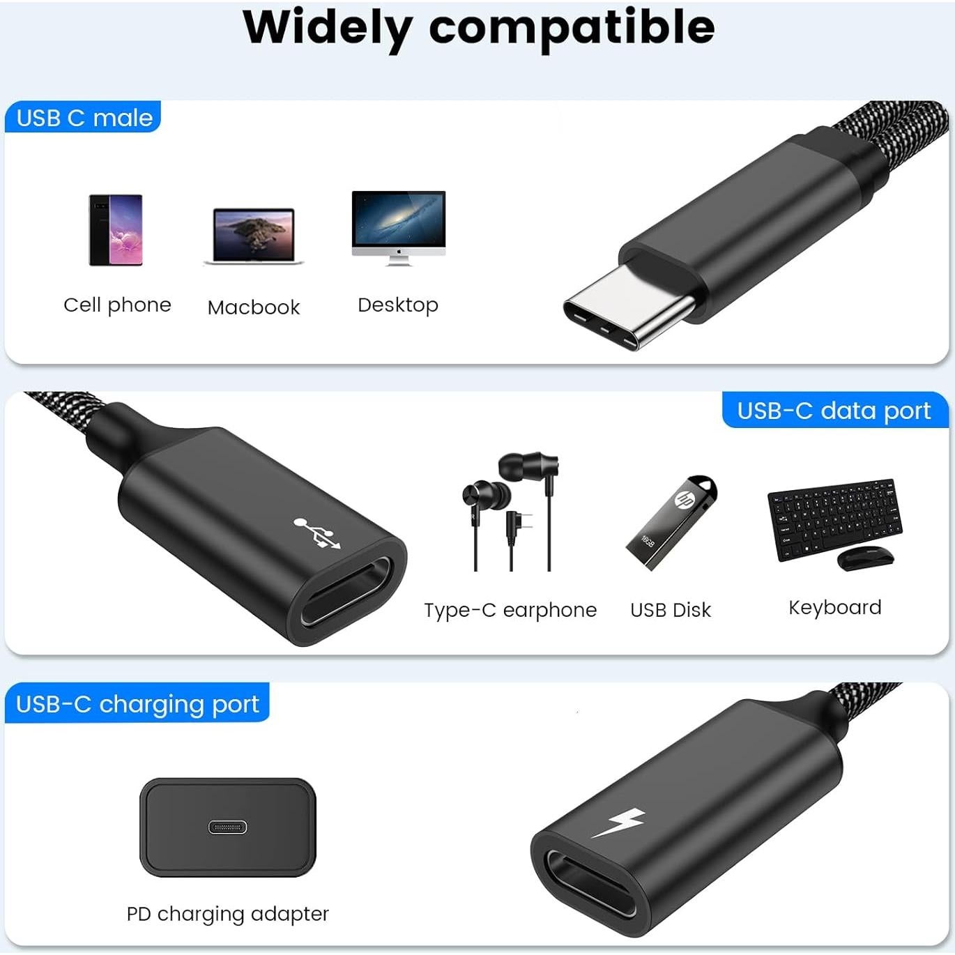 Divisor USB C MOGOOD a Doble USB C Femenino 60W Carga Rápida