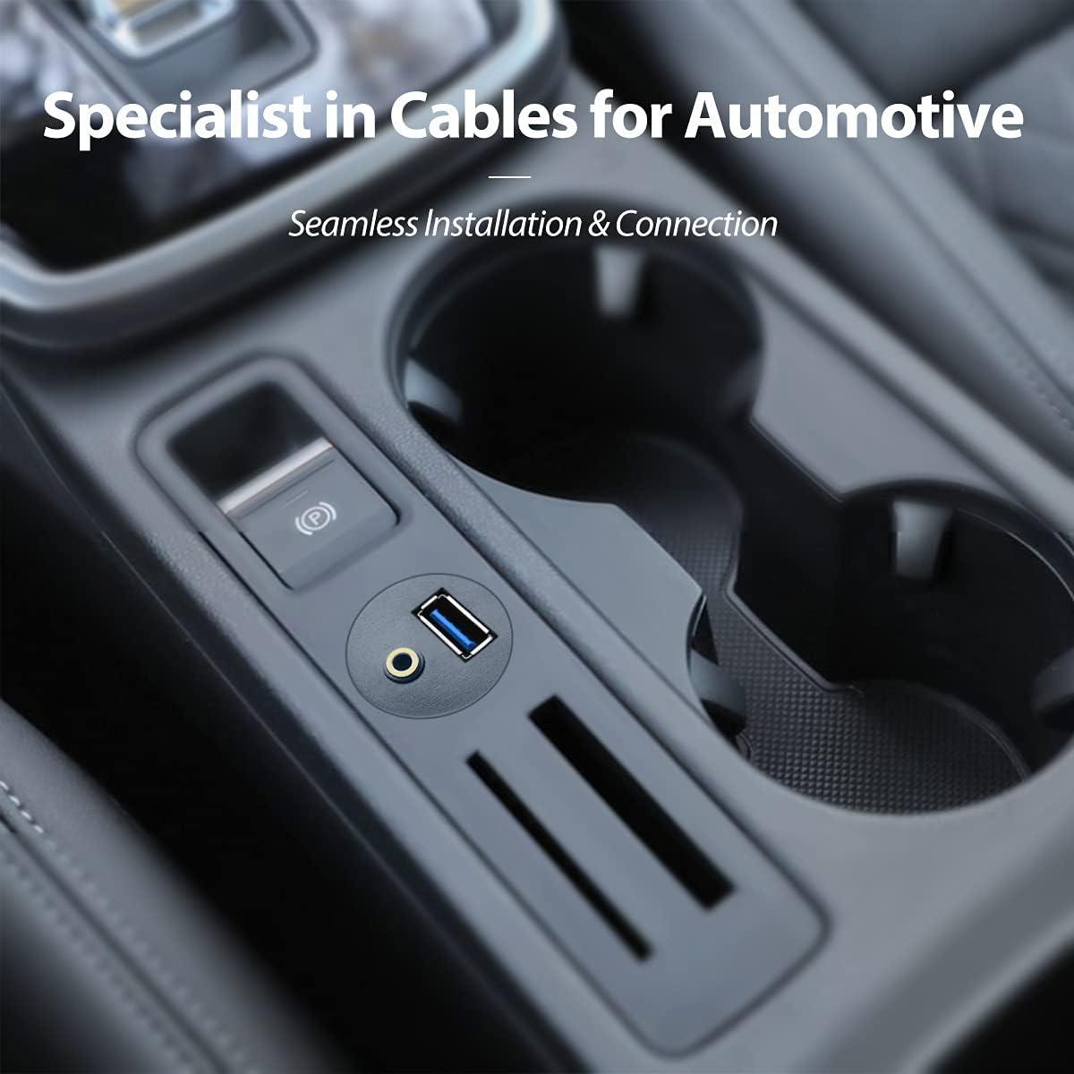 Cable USB 3.0 y AUX 3.5mm URWOOW - Montaje Empotrado 1m