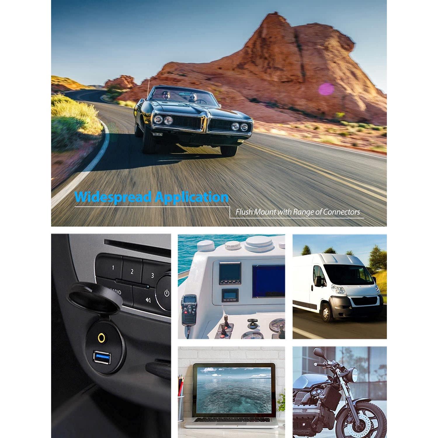 Cable USB 3.0 y AUX 3.5mm URWOOW - Montaje Empotrado 1m