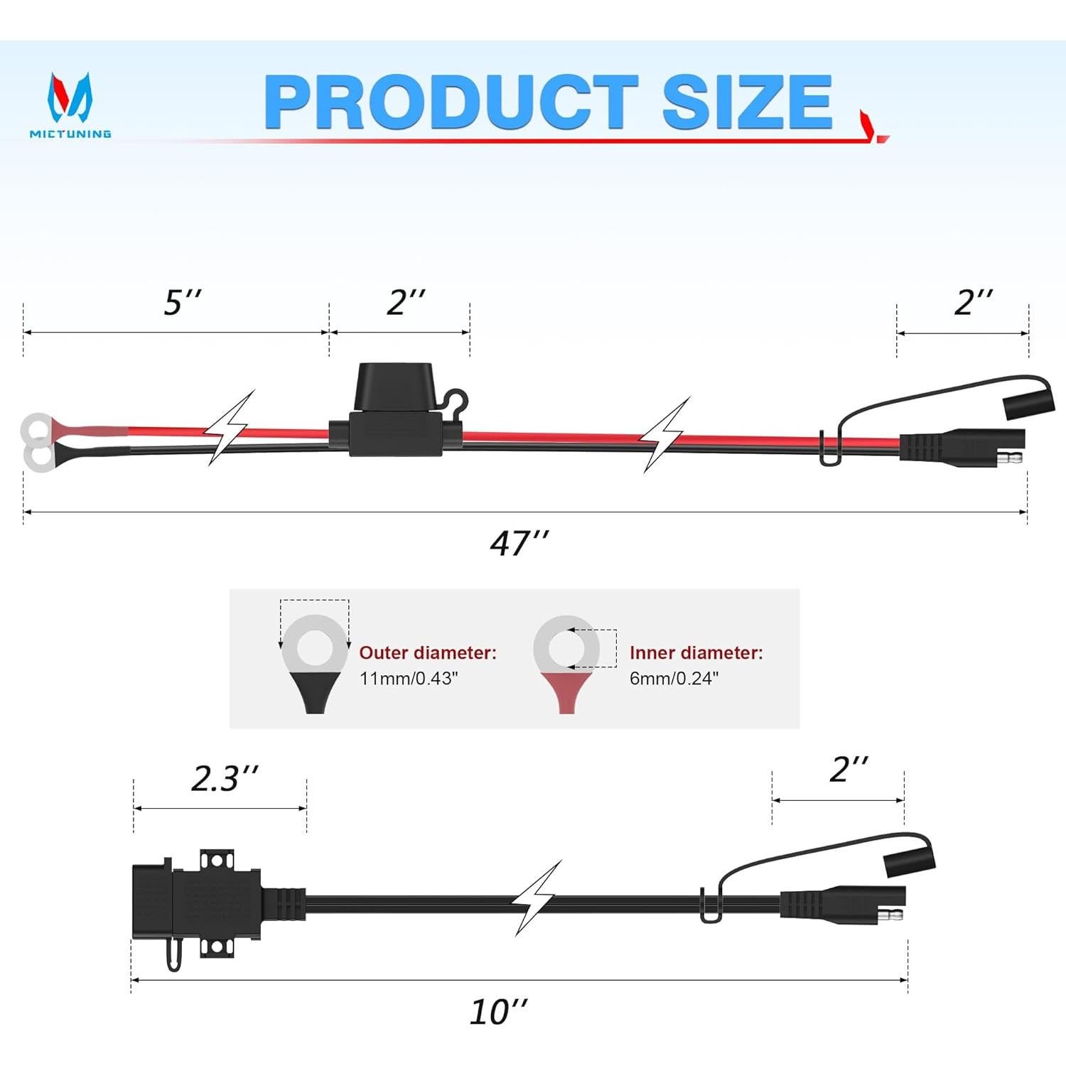 Adaptador SAE a USB MICTUNING Cargador Impermeable 2.1A