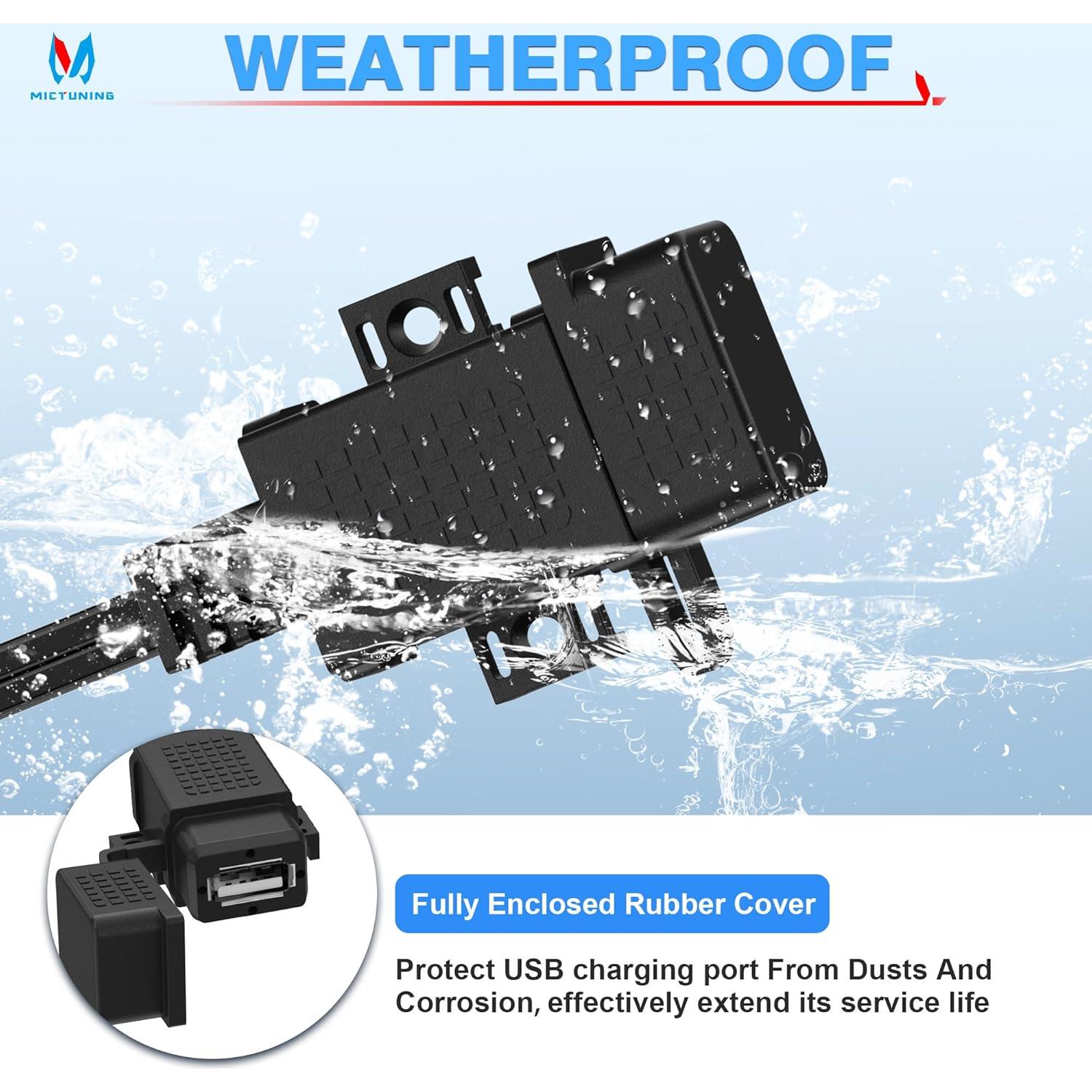 Adaptador SAE a USB MICTUNING Cargador Impermeable 2.1A