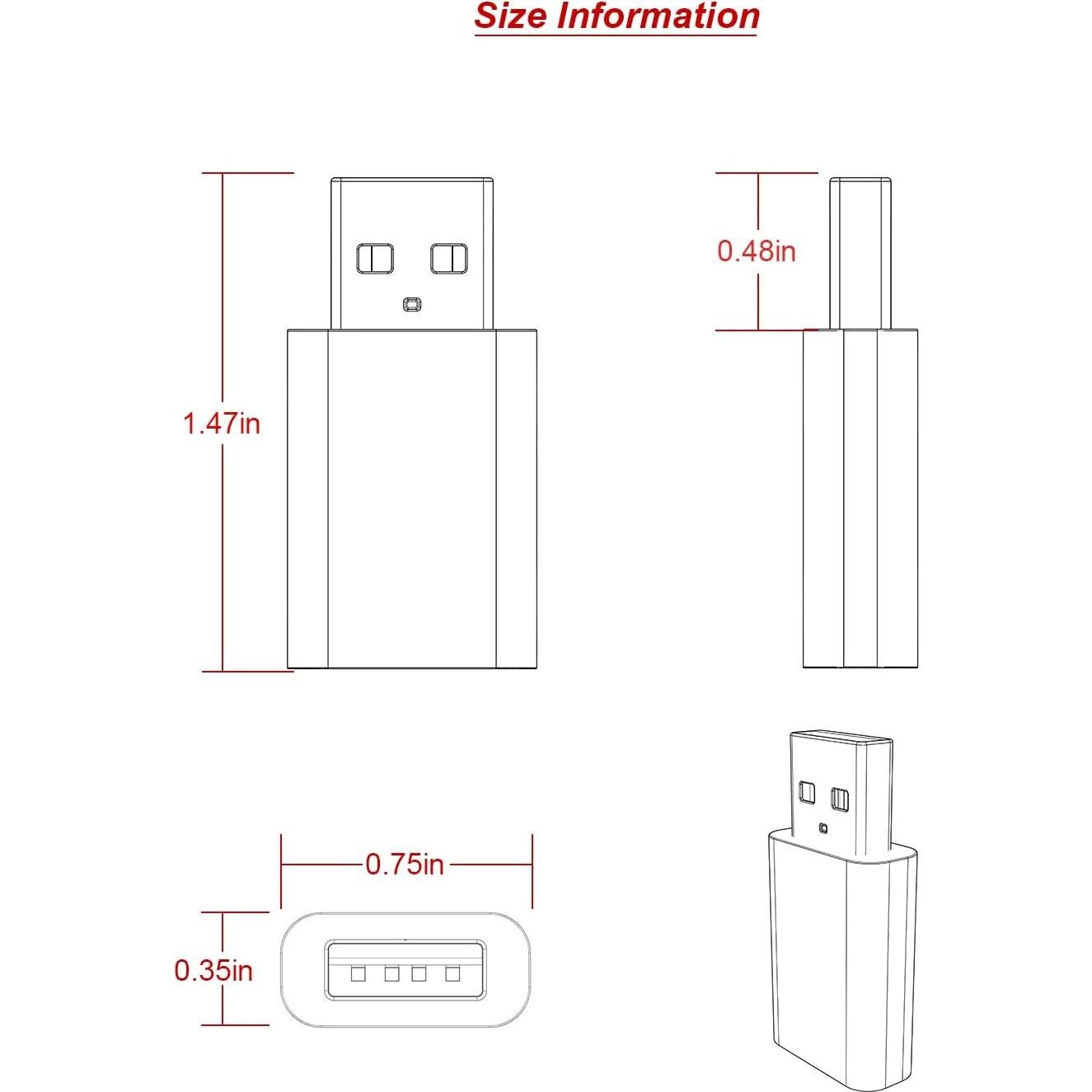 Adaptador USB Macho a USB-C Hembra LMUBOY para iPhone y Apple Watch