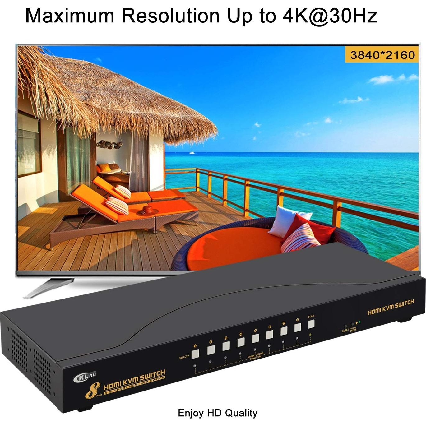 KVM Switch HDMI 16 Puertos CKLau 4K 30Hz Montaje Rack