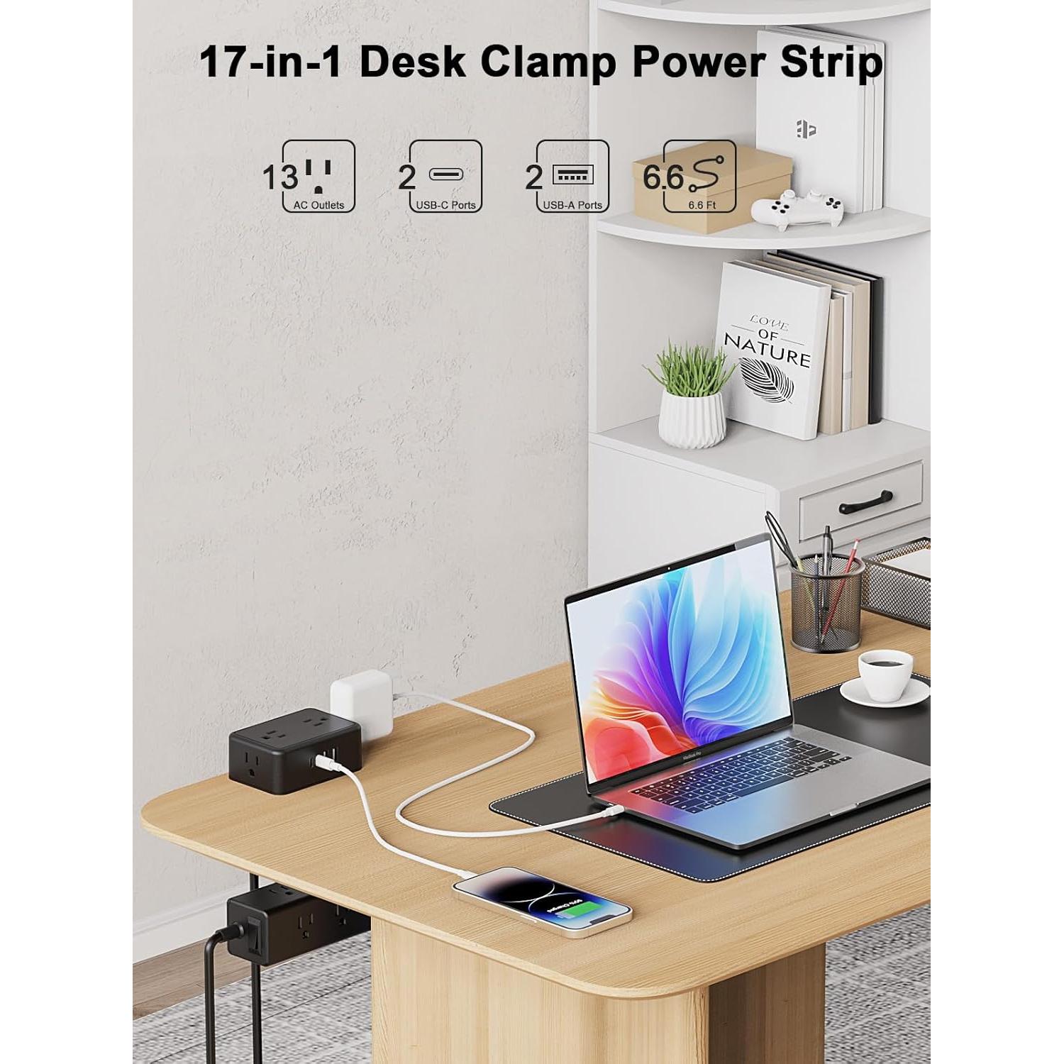 Regleta de Sargento BQO 17-en-1 con 13 Salidas y 4 Puertos USB