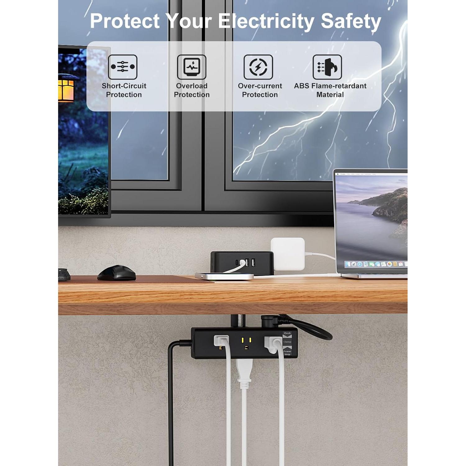 Regleta de Sargento BQO 17-en-1 con 13 Salidas y 4 Puertos USB