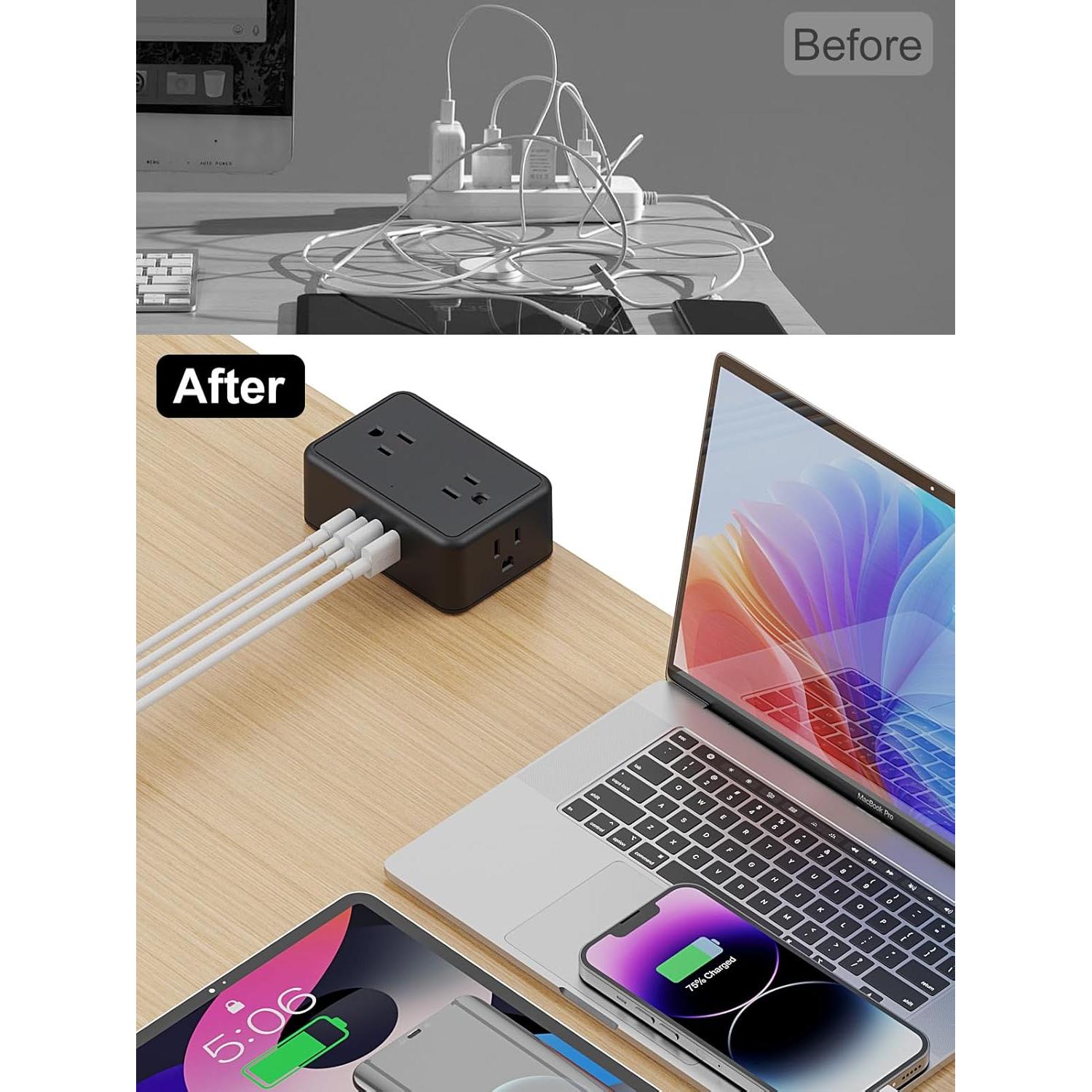 Regleta de Sargento BQO 17-en-1 con 13 Salidas y 4 Puertos USB