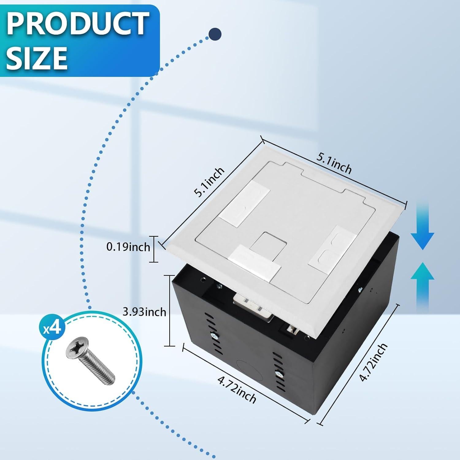 Kit Enchufe Oculto Empotrado KYHSHJ 20A USB-A y USB-C Plata