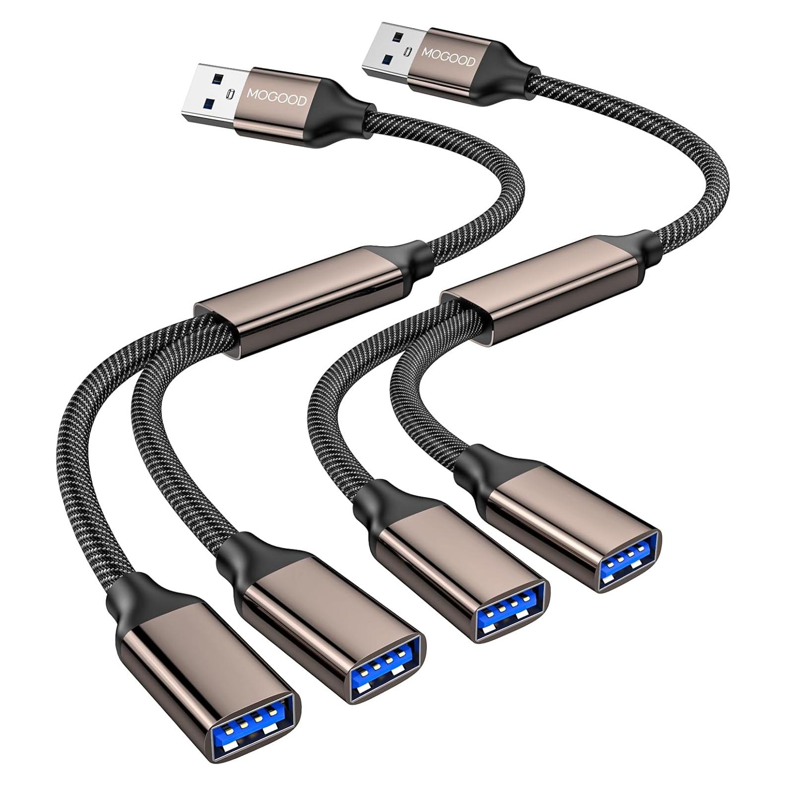 Divisor USB 3.0 MOGOOD 1 a 2 Salidas Doble Puerto Plata