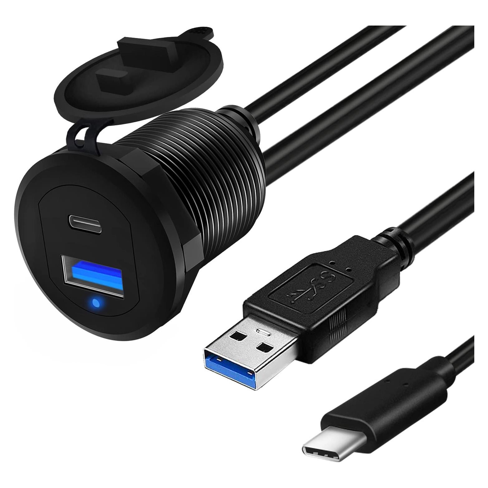 Cable de Montaje Flush ZNKG Tipo C 3.1 y USB 3.0 0.91m