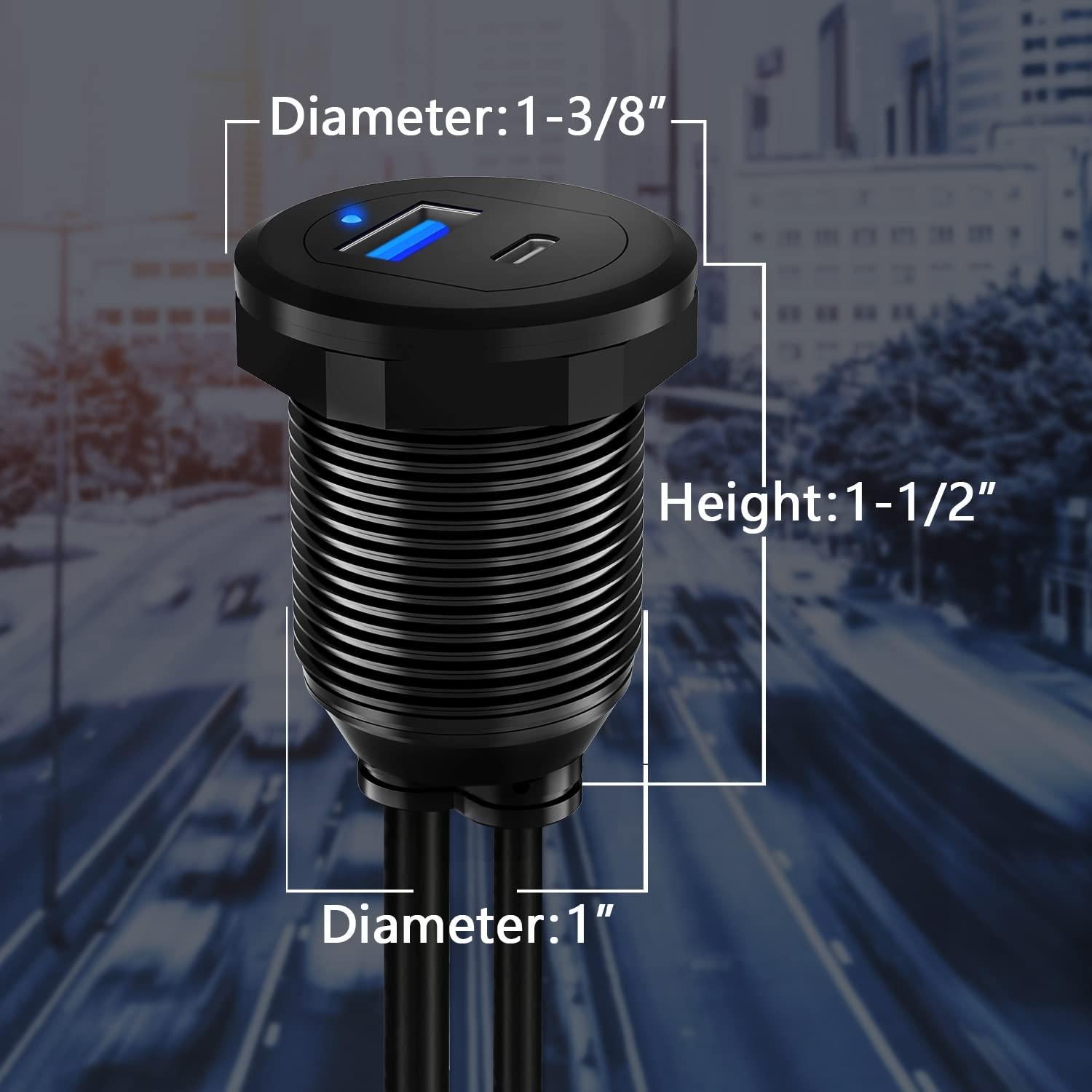 Cable de Montaje Flush ZNKG Tipo C 3.1 y USB 3.0 0.91m