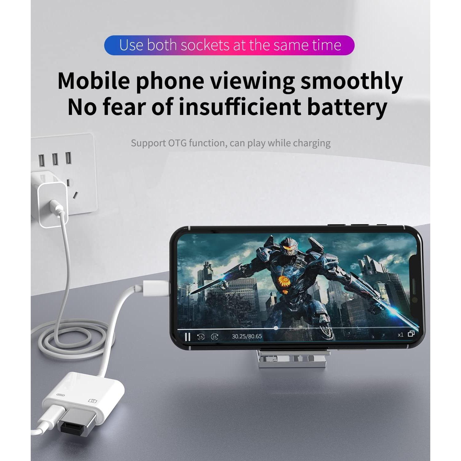 Adaptador Lightning a USB Aksenli para iPhone y iPad