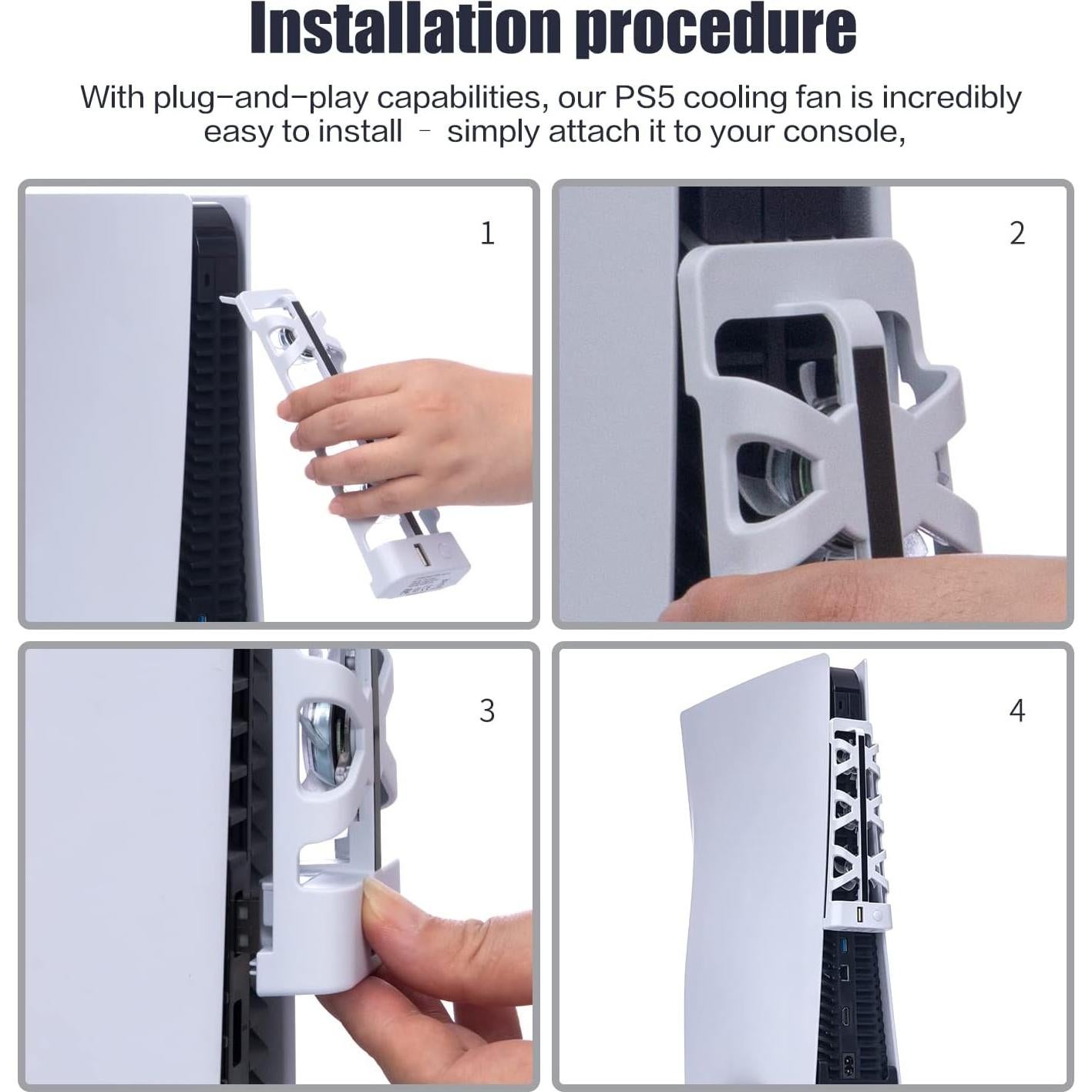 Ventilador de Enfriamiento PS5 NANANINO Blanco con Luz LED