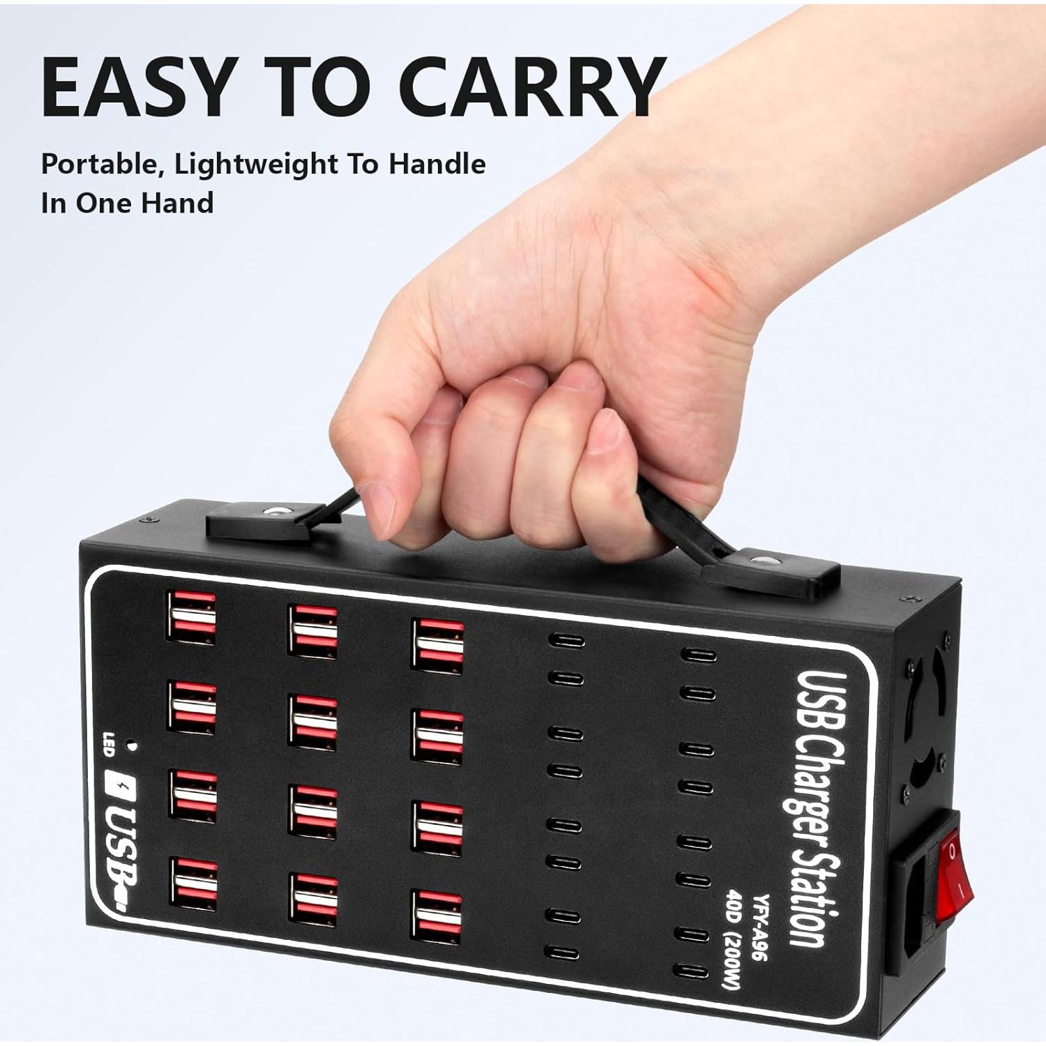 Estación de Carga USB Múltiple RUANSZZ 40 Puertos 200W