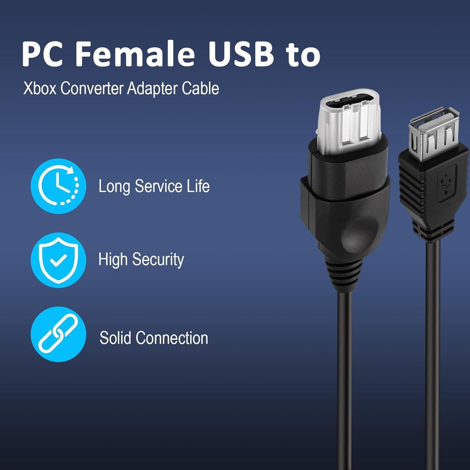 Cable Adaptador USB a Xbox Original Gen 1 y PC 78.74cm