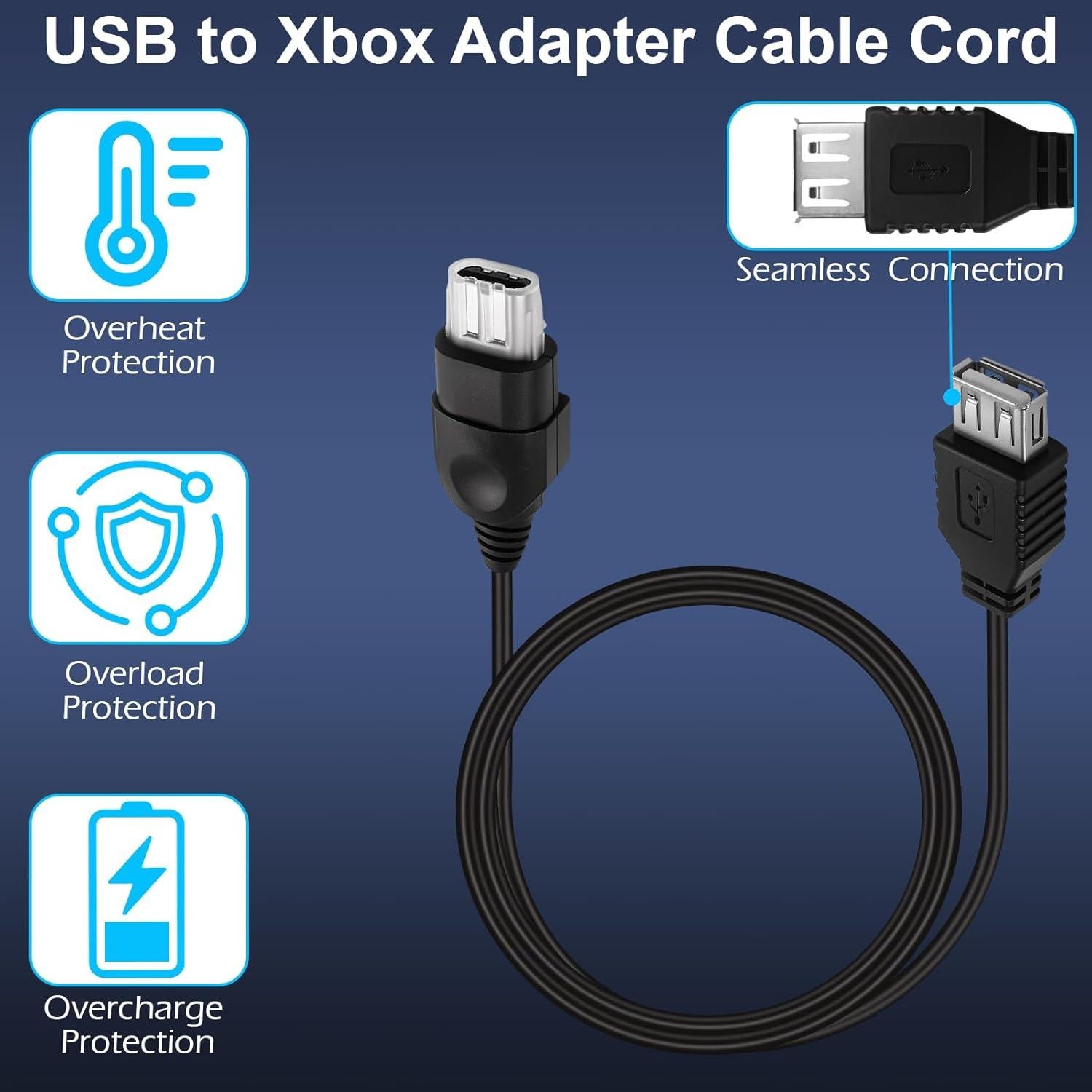 Cable Adaptador USB a Xbox Original Gen 1 y PC 78.74cm