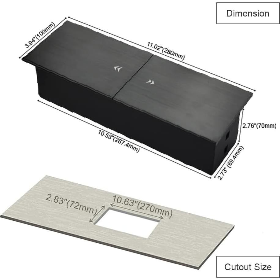 Caja de Conectividad JS Technology para Mesa - 3 Enchufes + USB-C