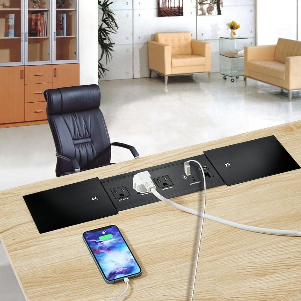 Caja de Conectividad JS Technology para Mesa - 3 Enchufes + USB-C