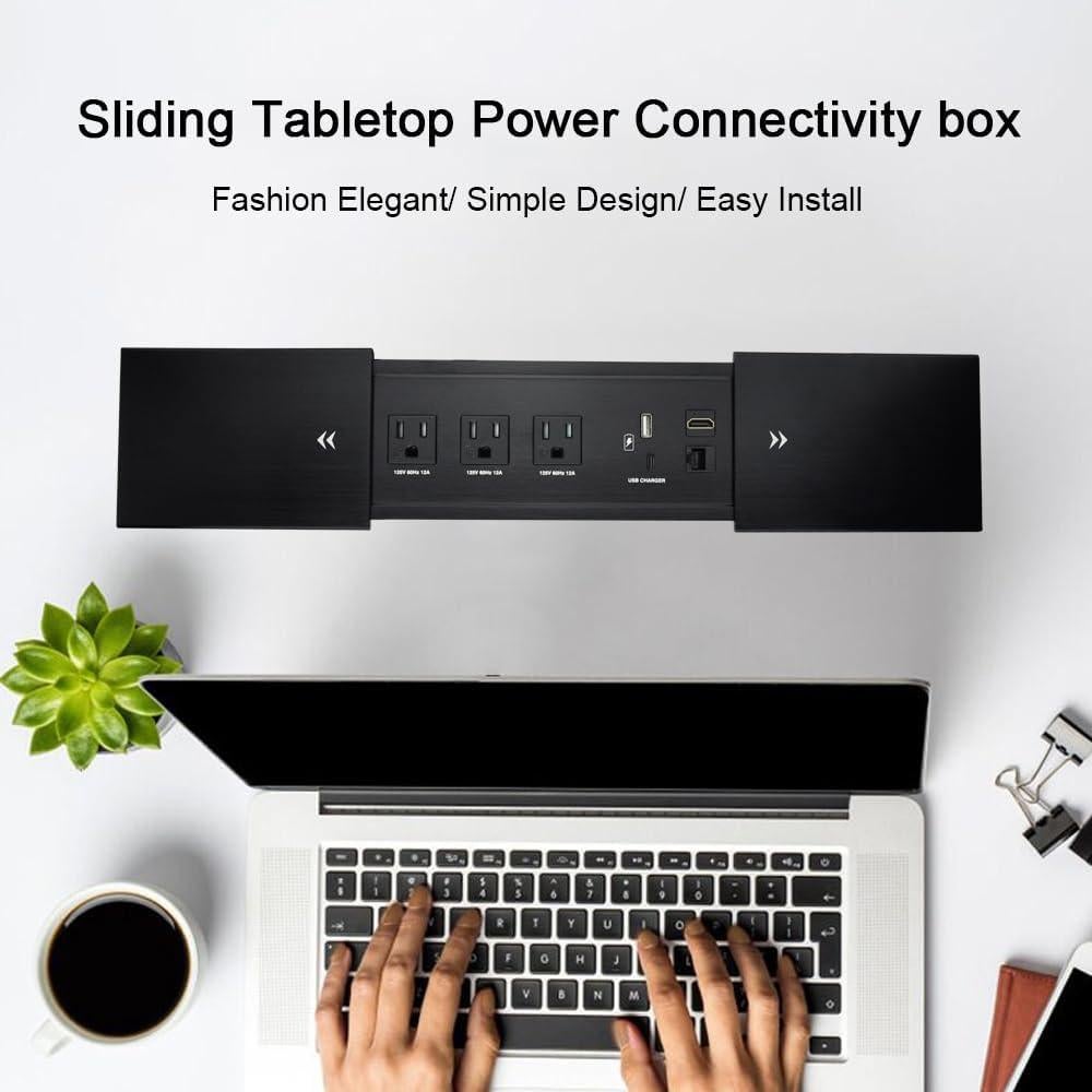 Caja de Conectividad JS Technology para Mesa - 3 Enchufes + USB-C