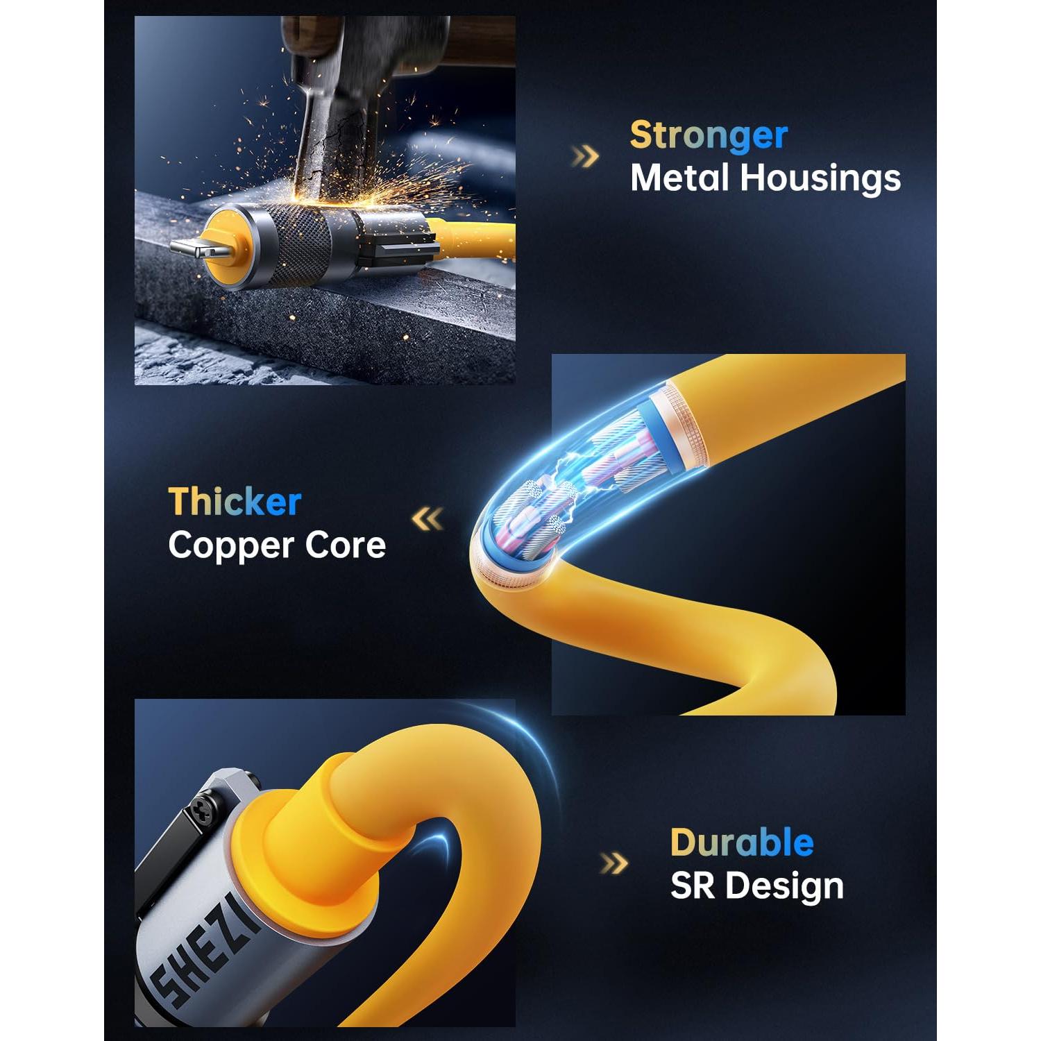 Cable USB C en espiral Vexipia 60W 1.52m Carga Rápida