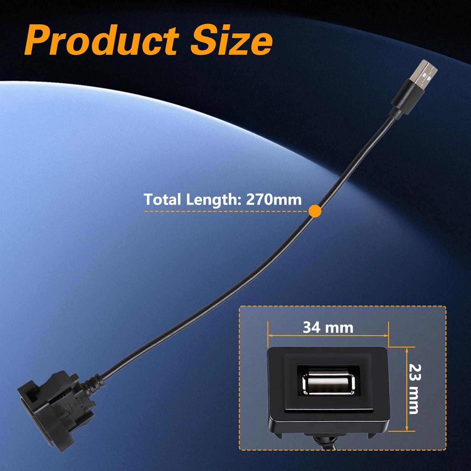 Adaptador USB macho a hembra KPALAG para Toyota 2007-2019