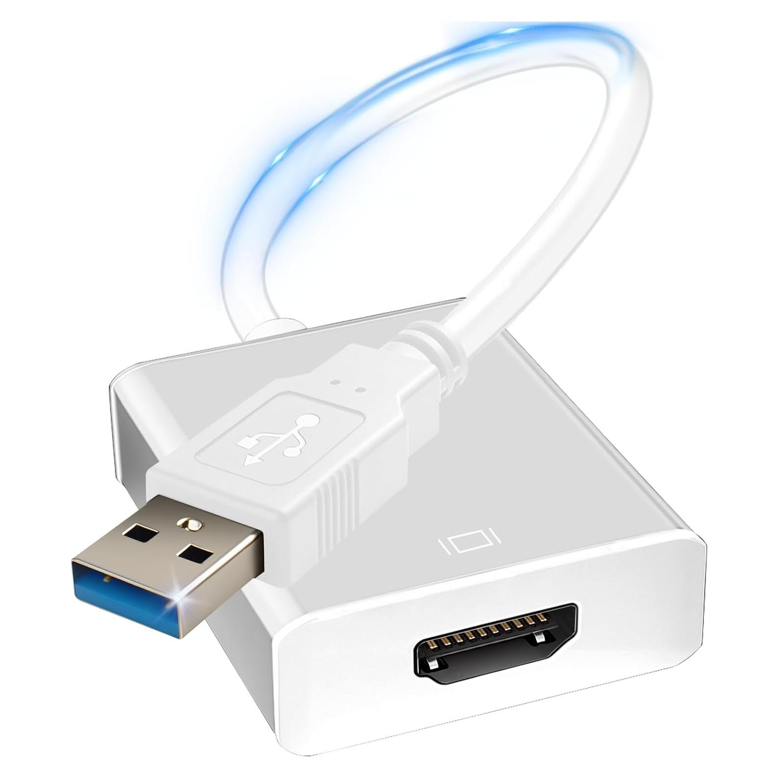 Adaptador USB 3.0 a HDMI Herfair 1080P Full HD Blanco
