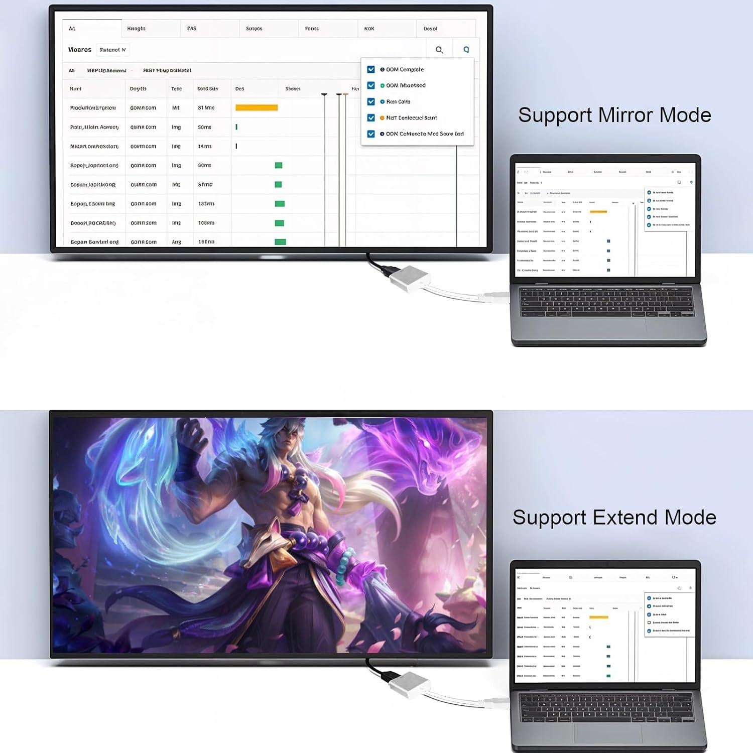 Adaptador USB 3.0 a HDMI Herfair 1080P Full HD Blanco