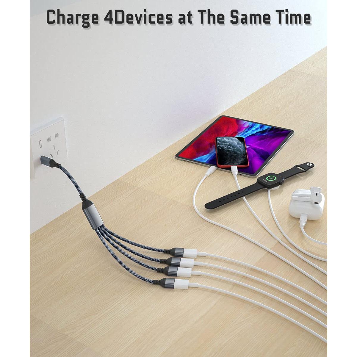 Divisor USB-C OTG Ruxely 1M a 4 USB 2.0 para MacBook y iPhone